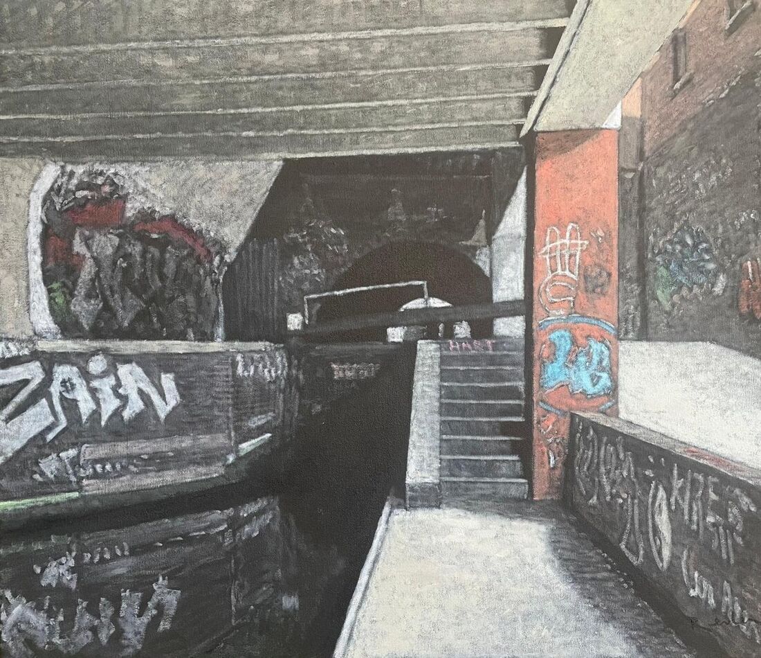 Lock, Steps and Tunnel 61 x 51 cm